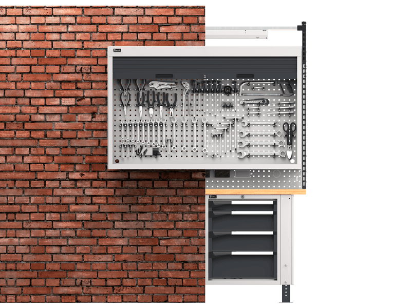 Workshop roller shutter cabinets